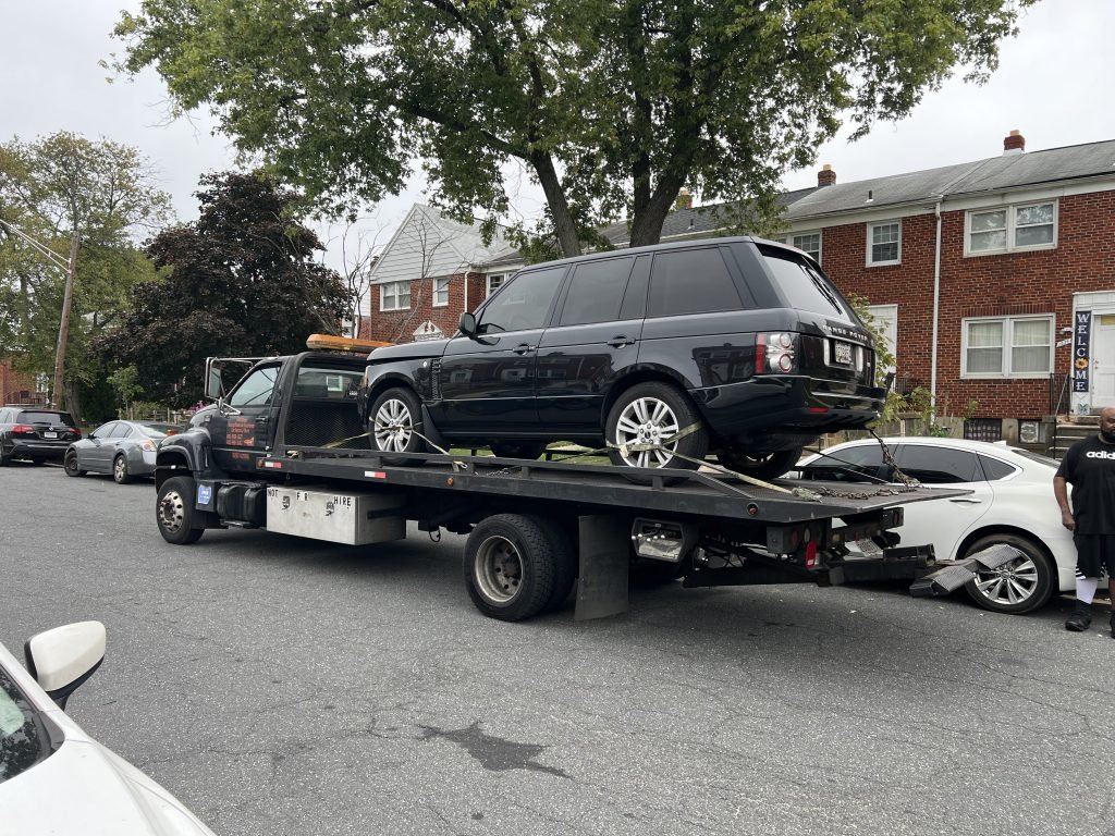 I got Whipz Towing & Roadside Assistance with a blk land rover towing near me from 1500 Clairidge rd Baltimore, MD 21207 to 5600 Baltimore National Pike Catonsville, MD 21228