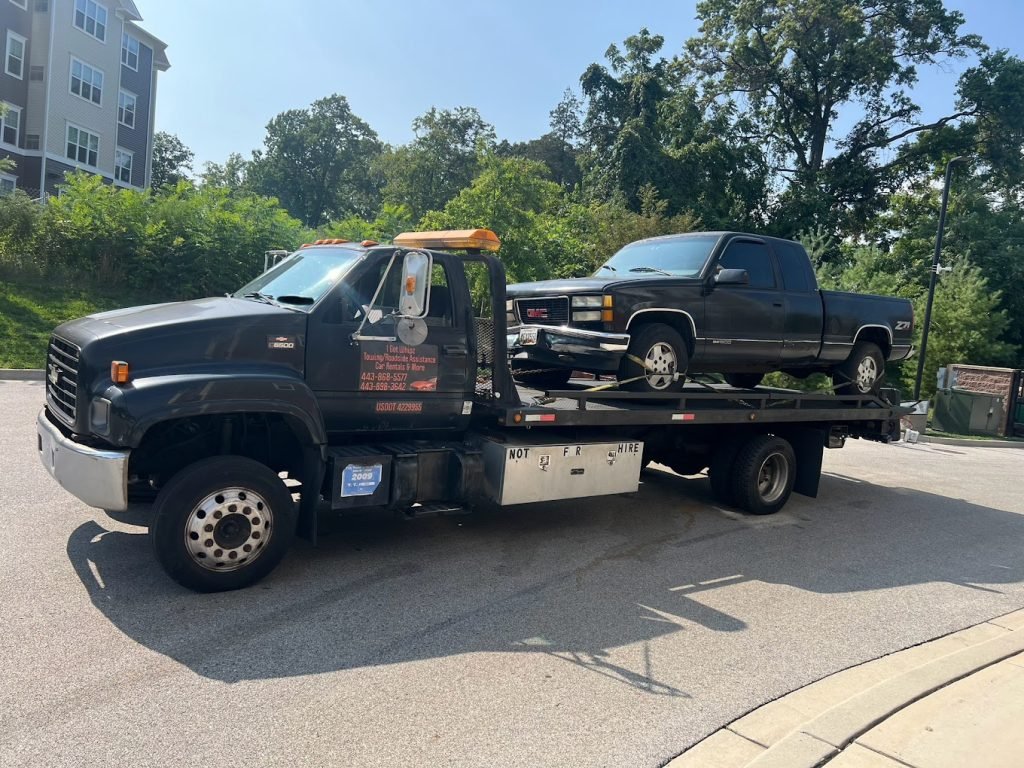 I got Whipz Towing & Roadside Assistance with a blk Chevy 1500 towing near me from 3811 North Point Blvd Baltimore,MD 21222 to 4100 Southwestern blvd Arbutus, MD 21229