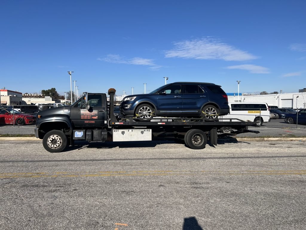 I got Whipz Towing & Roadside Assistance with a blue ford explorer towing near me from 1600 whitehead ct Baltimore, MD 21207 to 1500 cantwell rd Baltimore, MD 21244