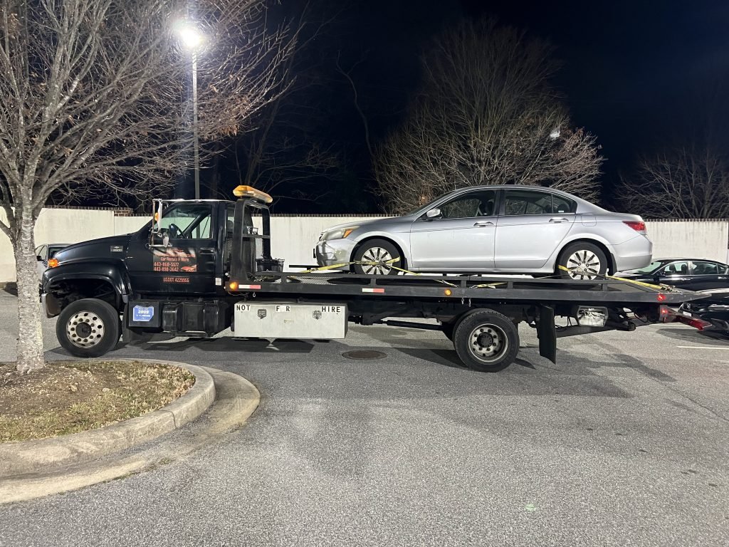 I got Whipz Towing & Roadside Assistance with a grey honda accord towing near me from 7400 maury rd windsor mill, MD 21244 to 9700 Reiserstown rd Owings Mills, MD 21117