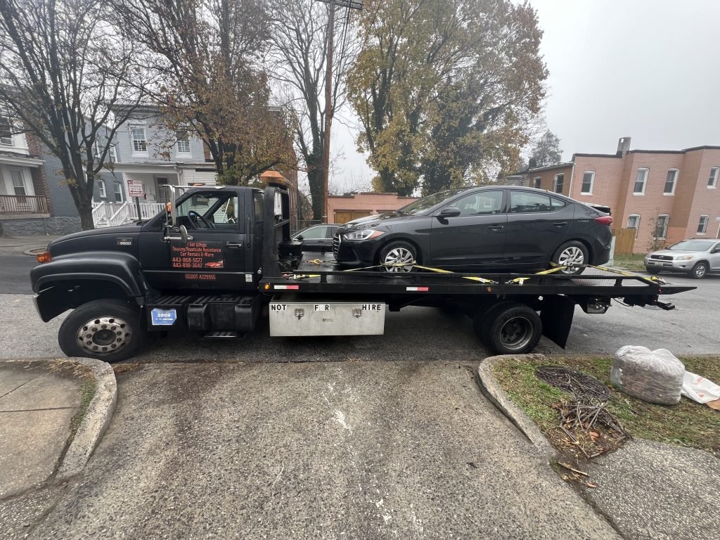 I got Whipz Towing & Roadside Assistance with a blk hyundai sonata towing near me from 500 Dension st Baltimore, MD 21223 to 10000 Liberty rd Randallstown, MD 21133