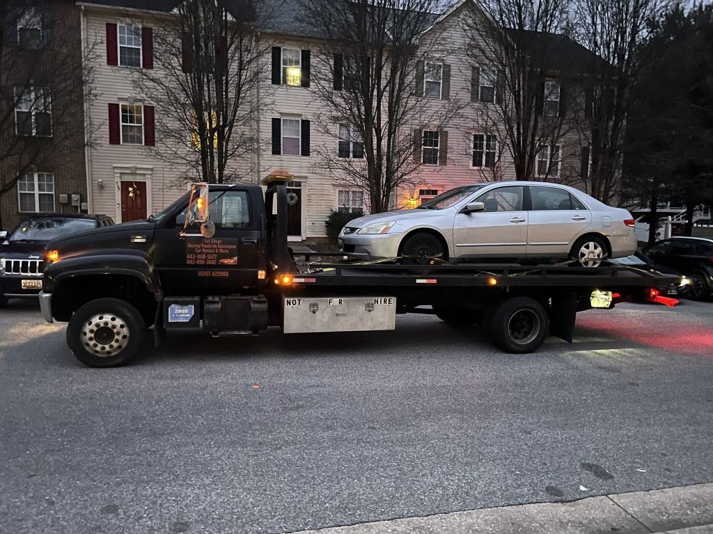 I got Whipz Towing & Roadside Assistance with a grey honda accord towing near me from 4111 brown bark ct Randallstown, MD 21133 to 6800 windsor mill rd lochearn, MD 21207