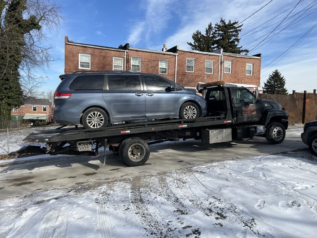I got Whipz Towing & Roadside Assistance with a blue toyota sienna towing near me from 6666 security blvd Woodlawn, MD 21207 to 2000 Pulaski Hwy Edgewood, MD 21040