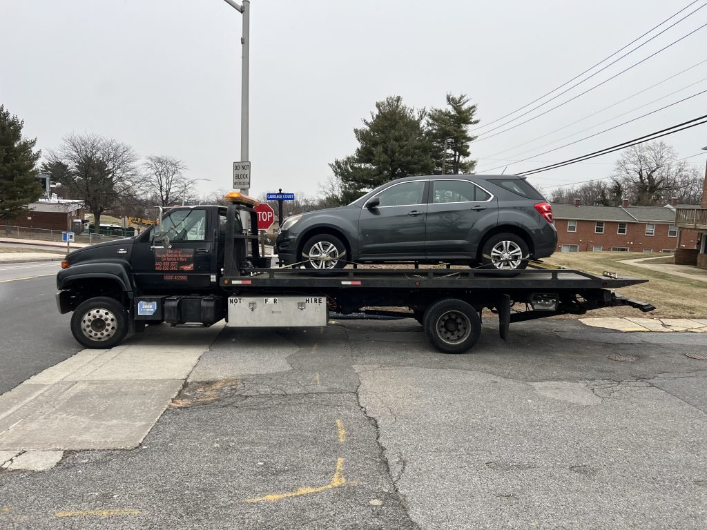 I got Whipz Towing & Roadside Assistance with a grey chevy traverse towing near me from 5300 Carriage ct Baltimore, MD 21229 to 608 Frederick rd Catonsville, MD 21228