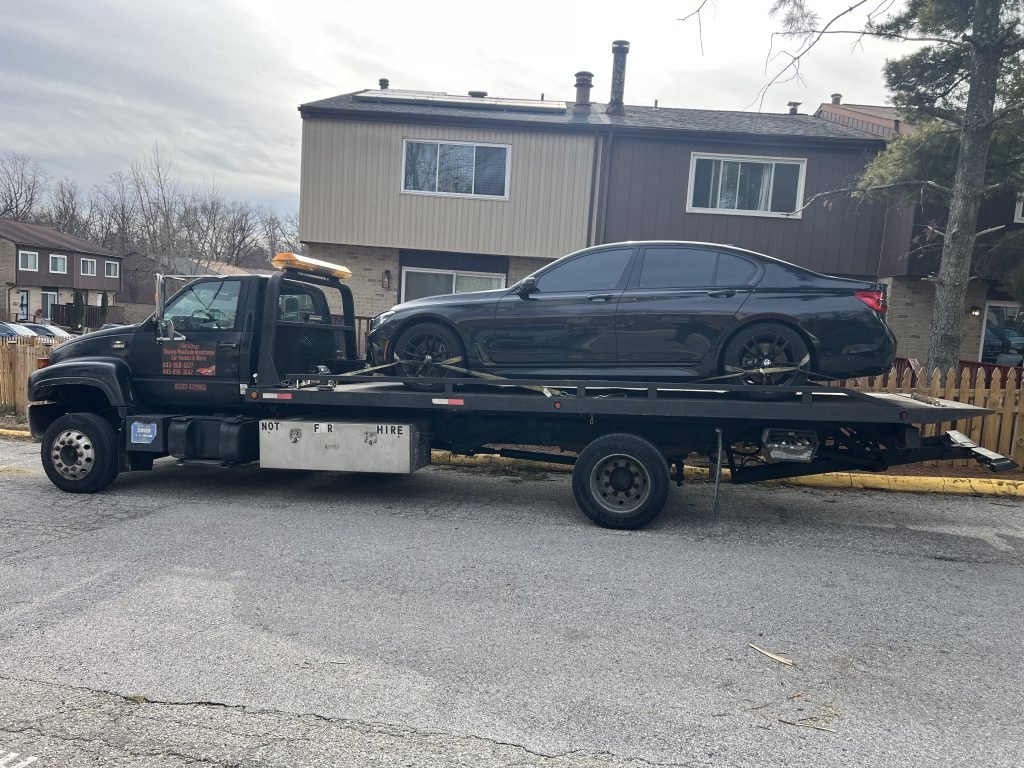 I got Whipz Towing & Roadside Assistance with a blk bmw 750 towing near me from 3800 twin lakes ct Windsor Mill, MD 21244