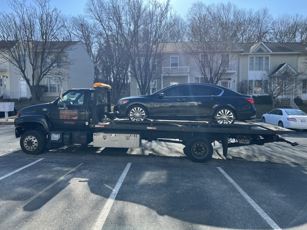 I got Whipz Towing & Roadside Assistance with a blk acura rlx towing near me from 900 Joshua Tree Ct Owings Mills, MD 21117 to 5800 Oakleaf ave Baltimore, MD 21215