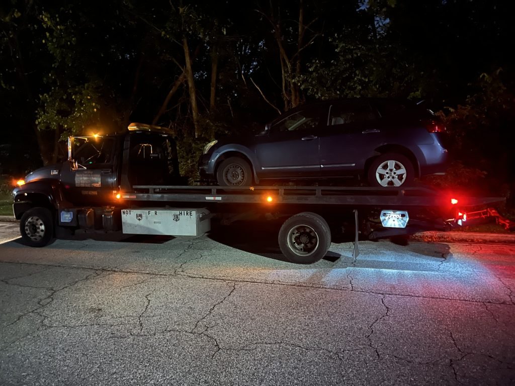 I Got Whipz Towing & Roadside Assistance with a blue nissan rogue suv towing near me from 39.286582, -76.738063 to 16 Walden Laurel ct Gwynn Oak, MD 21207