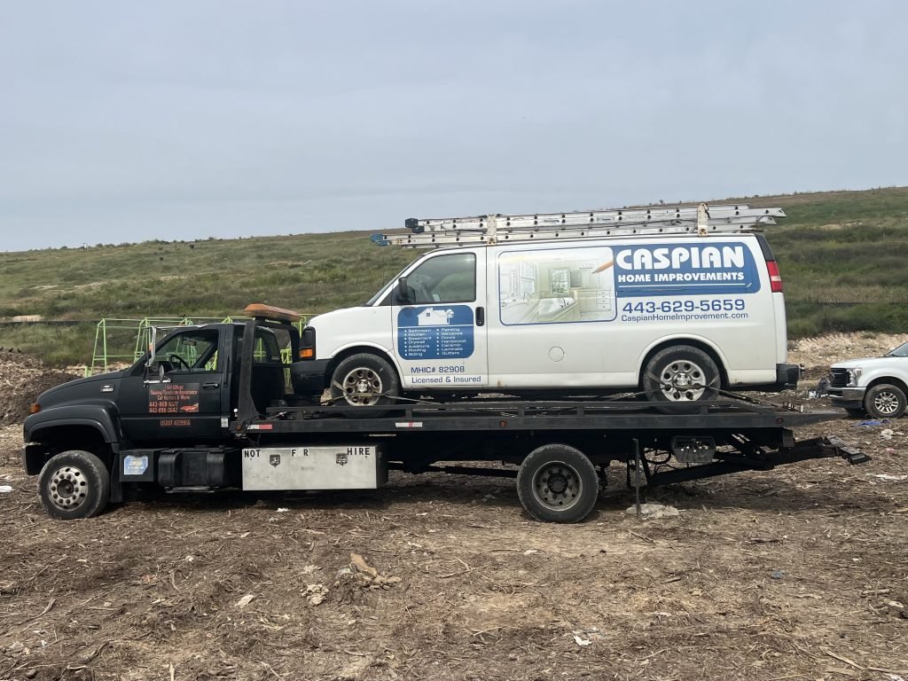 I Got Whipz Towing & Roadside Assistance with a white chevy express van towing near me from 6489 Days Cove Rd, White Marsh, MD 21162 to 10926 York Rd, Cockeysville, MD 21030