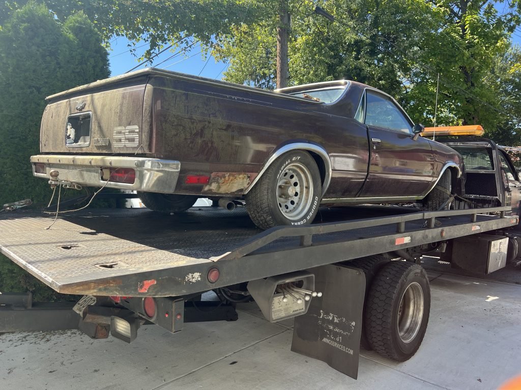 I Got Whipz Towing & Roadside Assistance with a burgundy chevy el camino coupe towing near me from 4713 Hampnett Ave, Baltimore, MD 21214 to 6801 Broening Rd, Dundalk, MD 21222