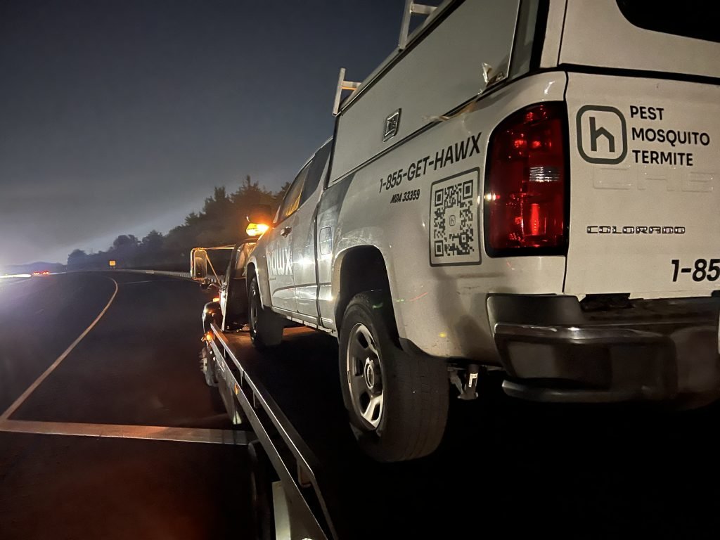 I Got Whipz Towing & Roadside Assistance with a white chevy colorado truck towing near me from 39.306532, -76.751509 to 6332 Baltimore National Pike, Baltimore, MD 21228