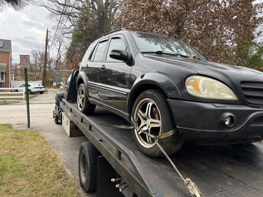 I Got Whipz Towing & Roadside Assistance with a black mercedes ml 350 truck towing near me from 406 N Bend Rd, Baltimore, MD 21229 to 3700 Granada Ave, Gwynn Oak, MD 21207